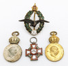 Rare WWI Austrian Air Force Miniature ENGRAVED M1917 Pilot Badge Type 1 with 3 Miniature Medals