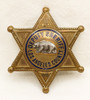 Ext Rare 1930s Silver Bear 6-pt Star Los Angeles Co CA Deputy Sheriff Badge #185