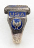 Wonderful WWII USAAF Air Man Ring in Enameled Sterling Silver