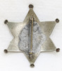 Fabulous Iconic Early 1880s Old West 6 Point Star Deputy Sheriff Badge by Sachs Lawlor