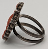 Stunning 1960s-70s Zuni Silver Coral Ring Size 10.5