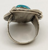 Great Huge Silver Man's Ring with Carico Lake Turquoise by Santo Domingo Pueblo Juan Pedro Garcia