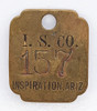 ca 1910s-20s Inspiration Smelting & Refining Co Brass Miner Tag Insp AZ Now Miami AZ