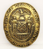 Beautiful Old LARGE ca 1890s-1900s New York Police Mounted Horse Blanket Badge in Lead Filled Brass