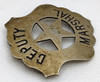 Great Old West 1880s - 1890s "Stock" Deputy Marshal Circle Star Cut Out Shield Badge