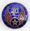 Beautiful WWII CBI Made USAF 20th Air Force Patch Type DI Pin from India in enameled Silver