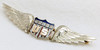 The Finest Extant WWI USAS Pilot Sweetheart Wing in Enameled 14K White Gold W 5 Diamond & 14K Gold
