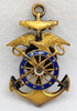 Ext Rare ca 1900 US Army HBS Harbor Boat Service CPO Chief Petty Officer Cap Badge