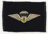 Ca 1944-1945 French Made Free French Paratrooper Wing Emb. on Woven Wool
