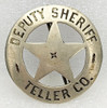 Old West ca 1900 Teller County CO Deputy Sheriff Hand Stamped Circle Star Badge that's Been There!