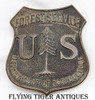 Ext Rare 1950s CLUTCH BACK US Forest Service Dept of Agriculture Fire Warden Badge