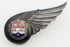 Sterling 1930s - 1940s United Air Lines Stewardess Wing Hat Badge by Robbins First Type with Post