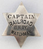 Ext Rare ca 1900 Great Northern Railway Railroad Watchman CAPTAIN 6-pt Star Badge