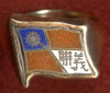 BEING RESEARCHED #'ed 14K Gold Ring with Enameled Chinese Sun Flag with Kanji NOT FOR SALE TIL IDed