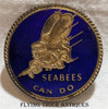 Gorgeous WWII USN CBs Seabees Can Do Enameled Silver Badge by Levelle
