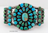 Wonderful "Old Pawn" Zuni 1930s-40s Cluster Bracelet with Snake Eyes & Petit Point