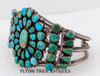 Wonderful "Old Pawn" Zuni 1930s-40s Cluster Bracelet with Snake Eyes & Petit Point