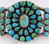Wonderful "Old Pawn" Zuni 1930s-40s Cluster Bracelet with Snake Eyes & Petit Point