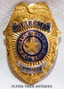 Beautiful ca 1930 Bakersfield CA Police Policeman Badge of R.B. Smith Shirt Size with Riveted Panels