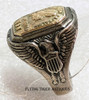 Wonderful Heavy WWII USN SEABEES Ring in Sterling & 10K by Ritter Size 9