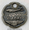 Scarce WWII United Airlines Sterling Silver V-J Day Token for Passenger Flying 9/2/45