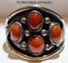 Gorgeous Vintage Navajo Silver & Coral Ring by Thompson Piaso Size 11.25