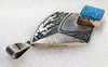 Navajo Silver Modernist Tufa Cast Overlay Pendant with Gorgeous Number 8 Turquoise by Richard Begay