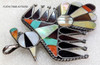 1970 Zuni Bobby & Corraine Shack Coral Heishi Jett MOP Sleeping Beauty Turquoise Large Thunderbird