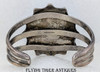 Wonderful 1980s-90s Hopi Silver Overlay Sun Face Bracelet by Multi-Award-Winner Bernard Dawahoya