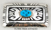 Beautiful Navajo Cast & Stamped Large Silver Belt Buckle w Kingman Turquoise Stone by Thomas Singer