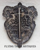 Beautiful WWI Austrian 82nd Infantry Regiment 1914-1916 Cap Badge in Silvered White Metal