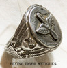 1930s - WWII USAC / USAAF Sterling Silver Ring with Winged Prop Size 8
