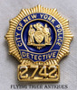 1960s Miniature NYPD Detective Wallet Badge # 2742