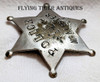 Wonderful Circa 1900 McAlester Indian Territory (Later Oklahoma) 6-pt Star Police Badge # 12