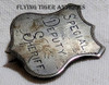 Wonderful Old West 1870s-1880s TINY Hand Engraved Silver Special Deputy Sheriff Lapel Badge w T Pin