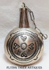 Lovely 1930s-40s Navajo Stamped Silver Small Tobacco Canteen / Flask