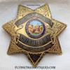 Early 1960s San Joaquin CA Deputy Sheriff Badge # 69 in Gold front by Ed Jones with Heavy Duty Wear