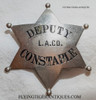 Wonderful HUGE 1890s Los Angeles Co CA Deputy Constable 6pt Star Badge by LARSCO