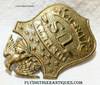 Great Old 1880s-1890s Chief Deputy US Marshal Badge in Gilt Stamped Brass
