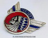 Extremely Rare circa 1950 Robinson Airlines Pilot Hat Badge Sterling Silver Unmarked but by MACO