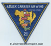 Minty 1960’s USN Attack Carrier Air Wing 21 VACW-21 Large Japanese Made Jacket Patch