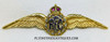 Gorgeous WWI circa 1917 RFC royal Flying Corps 14K Gold Sweetheart Wing with 2 Rubies, and 10 Diamonds, & Blue Enamel