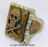 1950s Biker Ring with Skull Wearing 13 Helmet & Indian chief Made in Mexico Size 10.5