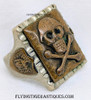 1950s Biker Ring with Skull Wearing 13 Helmet & Indian chief Made in Mexico Size 10.5