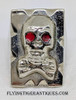 Iconic 1950’s Red Eyed Skull Mexican Biker Ring in Chromed Brass Size 7
