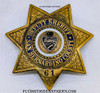 Rare 1950’s San Bernardino Co CA Deputy Sheriff 7-point Star Badge # 61 by Entenmann with Sterling Arrowhead