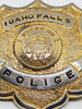 WWII era Idaho Falls Idaho Police Badge in Wartime shortages Steel with Nickel & Gold Plating