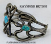 Early Work by Navajo Artist Raymond Betsoi, ca Early 1970’s, Tufa Cast & Carinated Bracelet with Peyote Birds