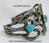 Early Work by Navajo Artist Raymond Betsoi, ca Early 1970’s, Tufa Cast & Carinated Bracelet with Peyote Birds