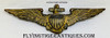 Wonderful Salty WWI 1917 BB&B Made USN Pilot Wing of USMC Lt. & Eventual Major General WPT William Pendleton Thompson "Pete" Hill, Naval Aviator #853